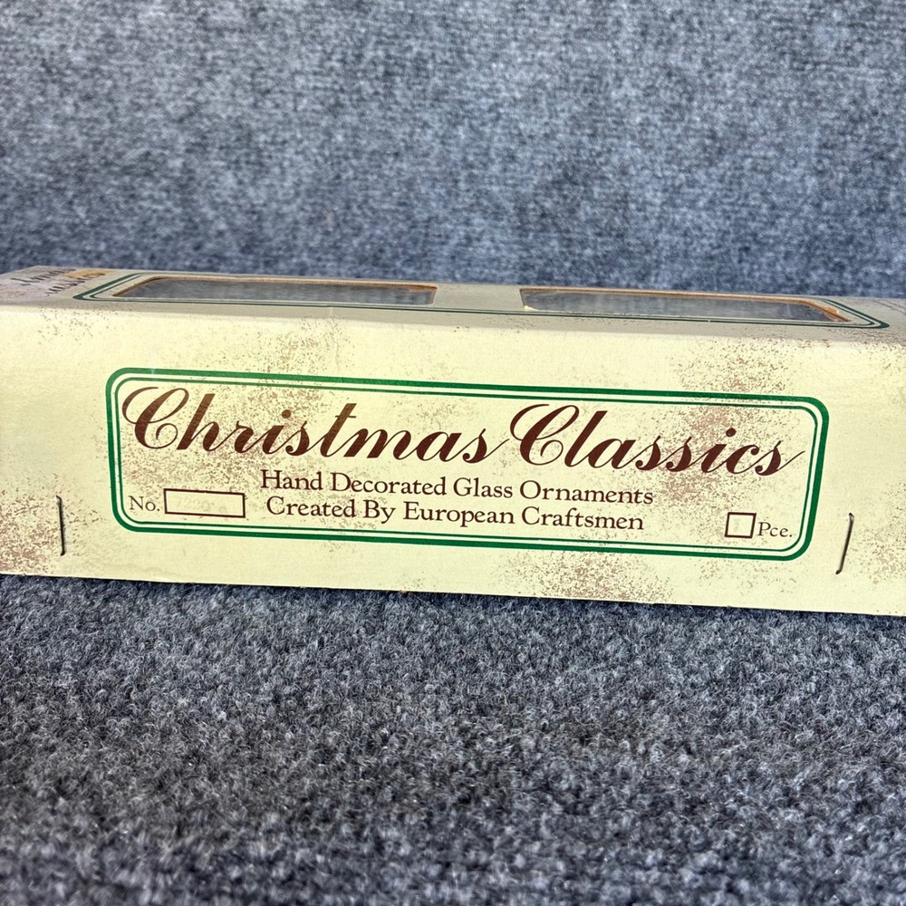 Vtg Christmas Classics Glass Tree Topper Hand Decorated Made in Romania Green - Picture 9 of 16
